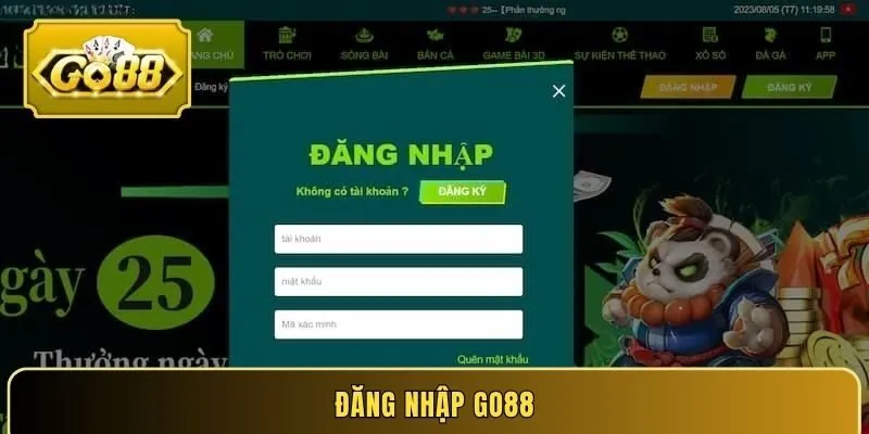 Đăng nhập GO88 - Tham gia cá cược uy tín, an toàn 2025