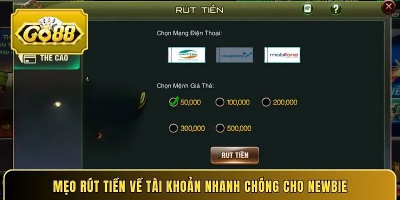 Mẹo rút tiền về tài khoản nhanh chóng cho newbie